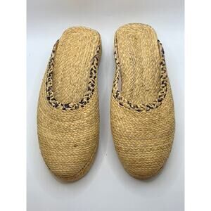 UNBRANDED Women's Brown Espadrille Slip-On Wedge Sandals SZ 7